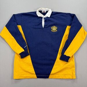 Vintage Barbarian Rugby Wear Polo Shirt Men's 2XL Yellow Blue Long Sleeve Canada